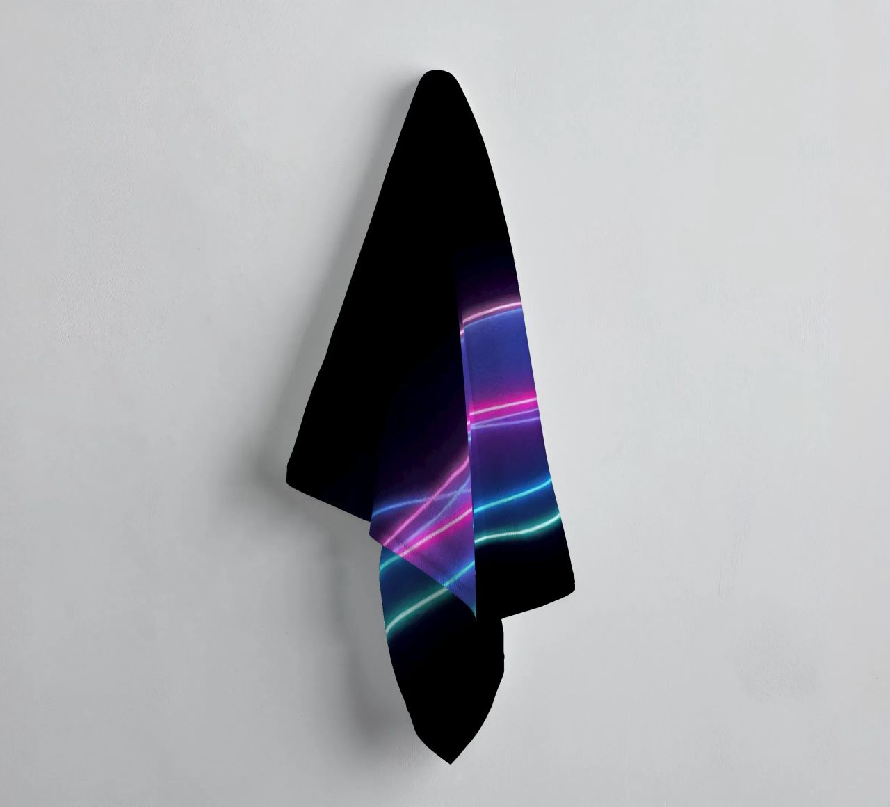 abstract background featuring colorful flowing lines, waves towel by DesignDoodle