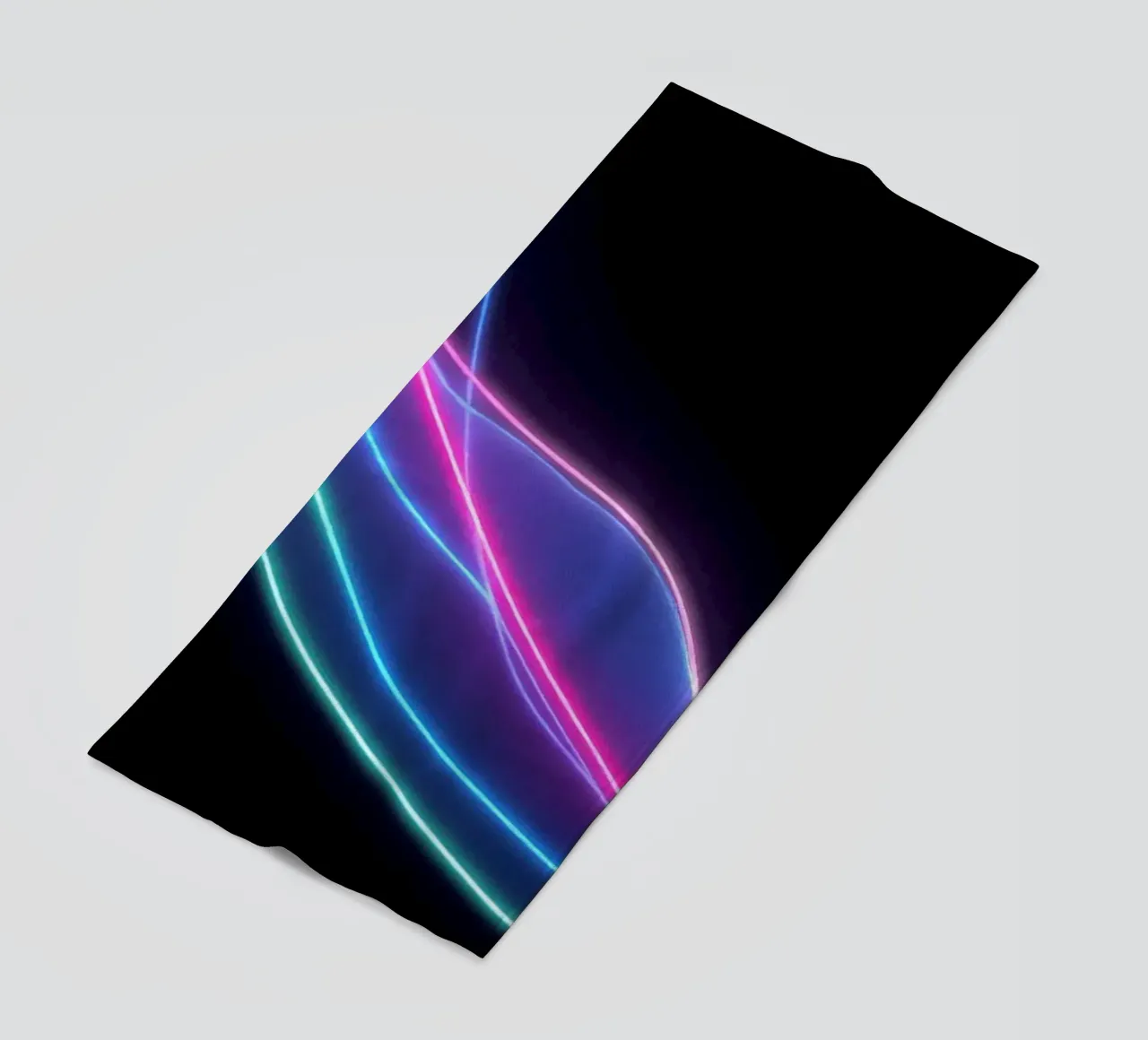 abstract background featuring colorful flowing lines, waves beach towel by DesignDoodle