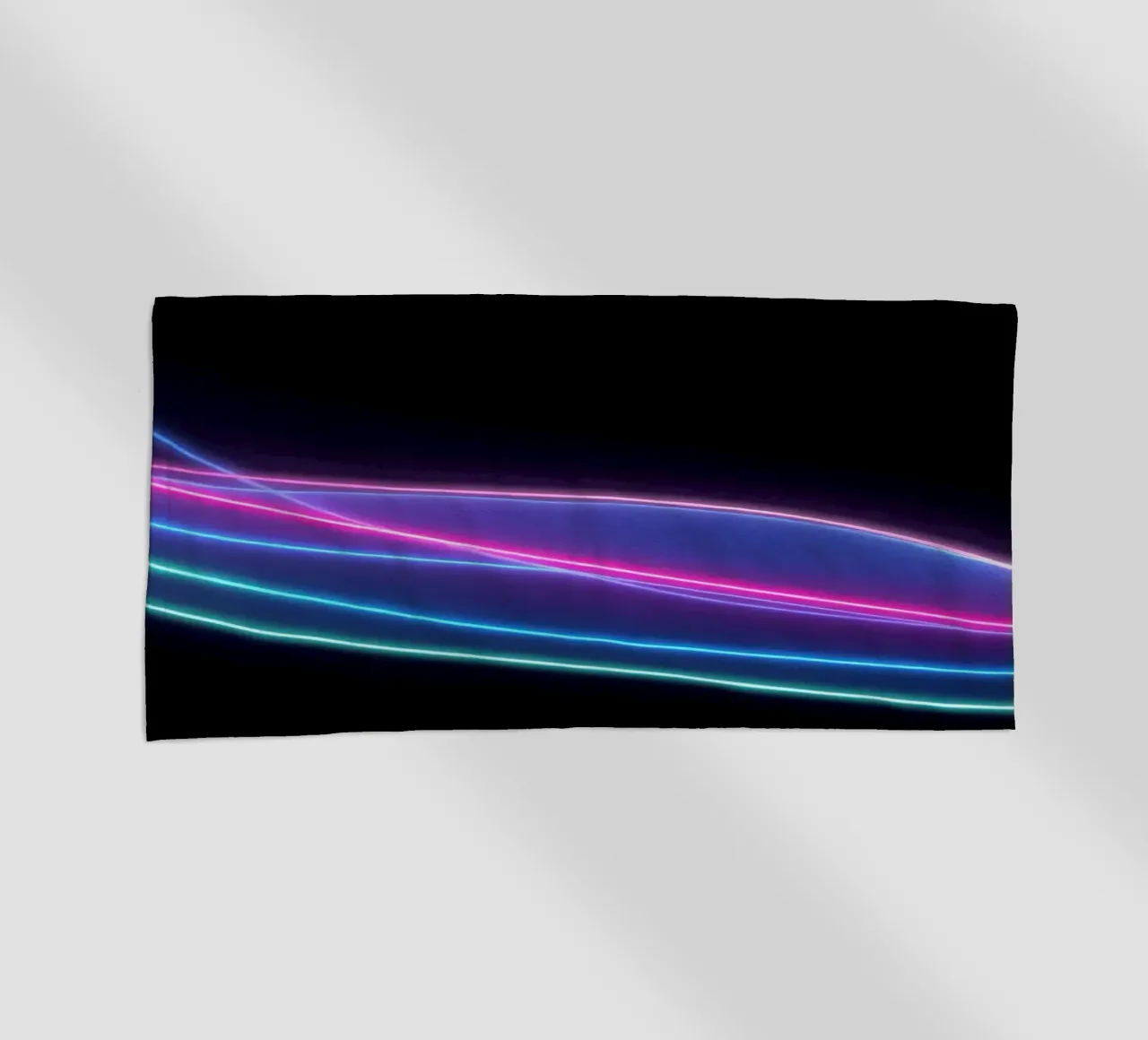 abstract background featuring colorful flowing lines, waves beach towel by DesignDoodle