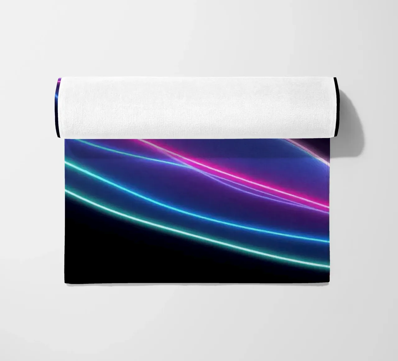 abstract background featuring colorful flowing lines, waves beach towel by DesignDoodle