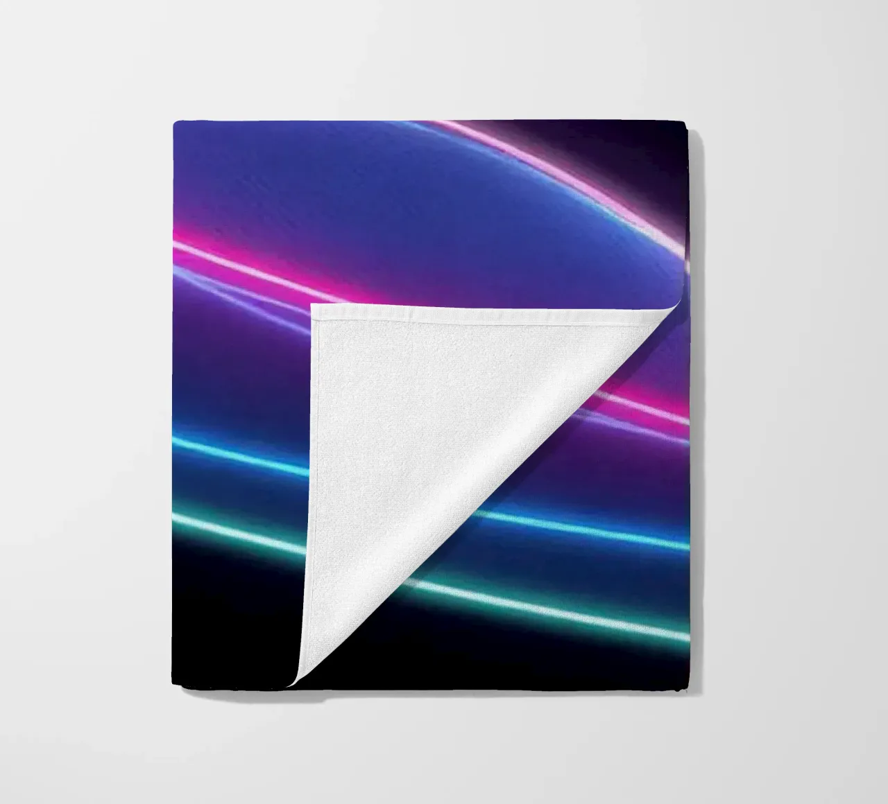 abstract background featuring colorful flowing lines, waves beach towel by DesignDoodle