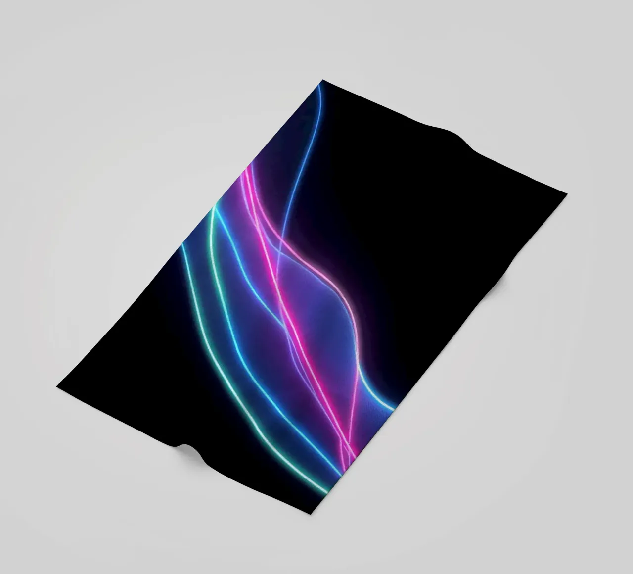 abstract background featuring colorful flowing lines, waves beach towel by DesignDoodle