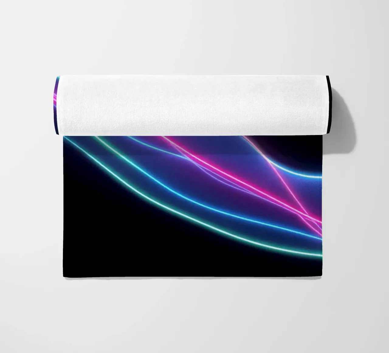 abstract background featuring colorful flowing lines, waves beach towel by DesignDoodle