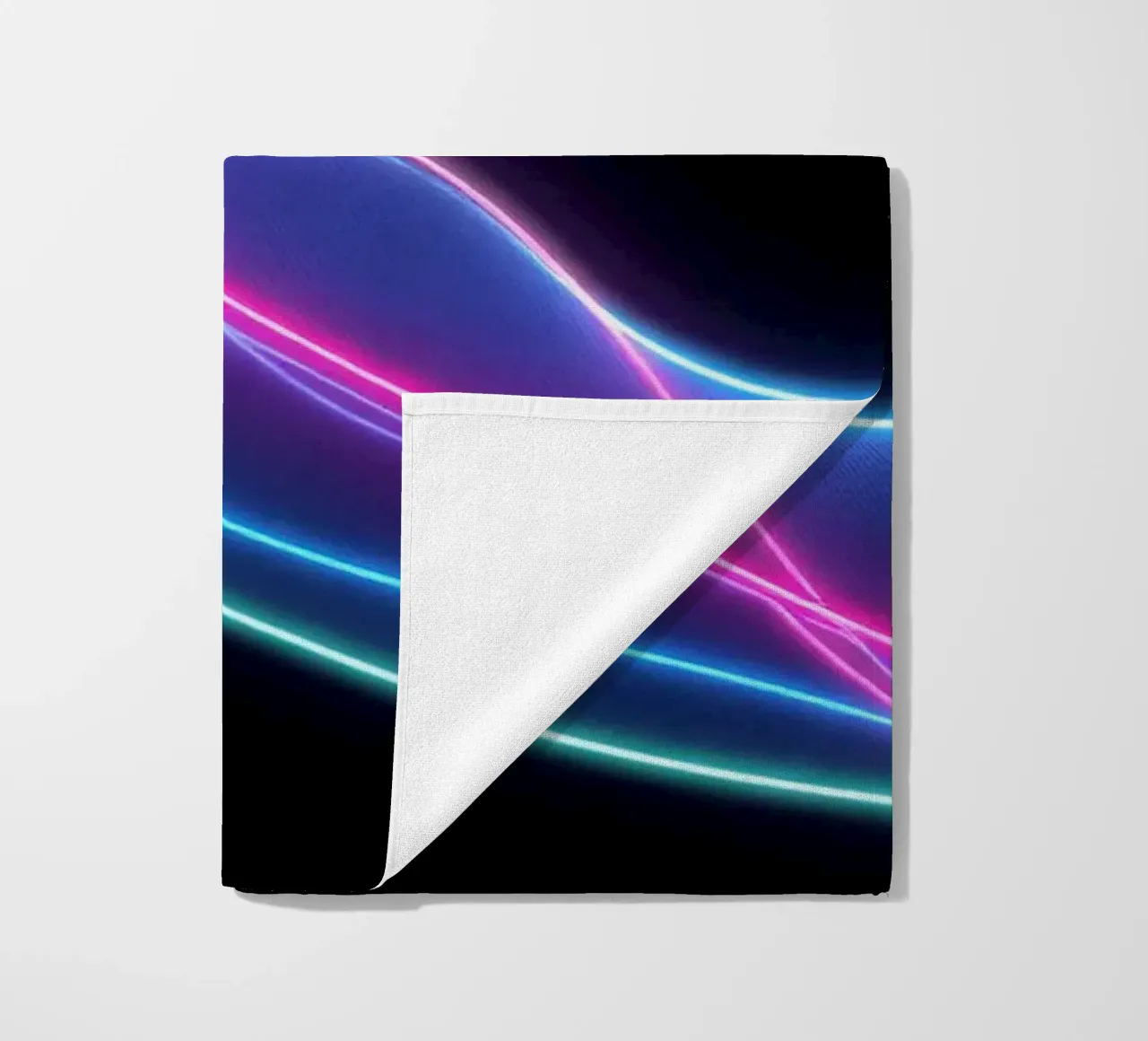 abstract background featuring colorful flowing lines, waves beach towel by DesignDoodle