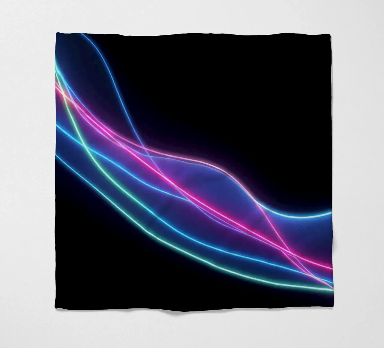 abstract background featuring colorful flowing lines, waves fleece blanket by DesignDoodle