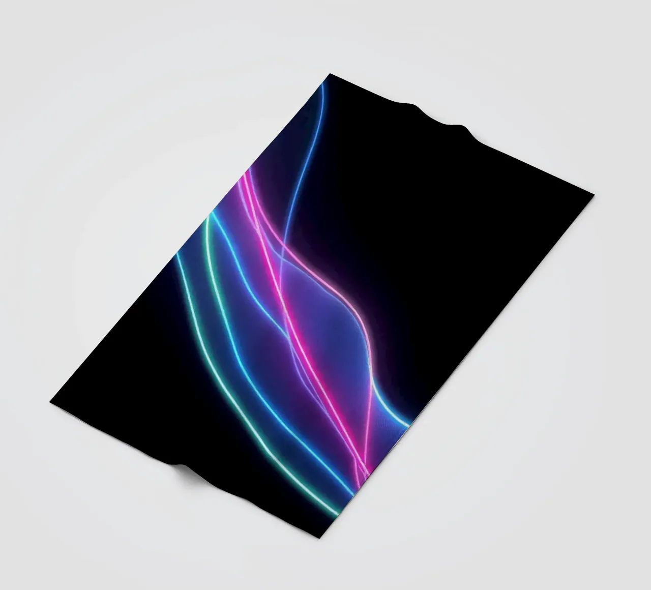 abstract background featuring colorful flowing lines, waves fleece blanket by DesignDoodle