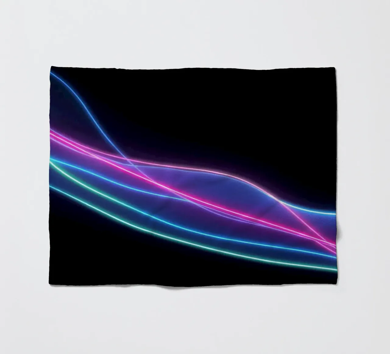 abstract background featuring colorful flowing lines, waves fleece blanket by DesignDoodle