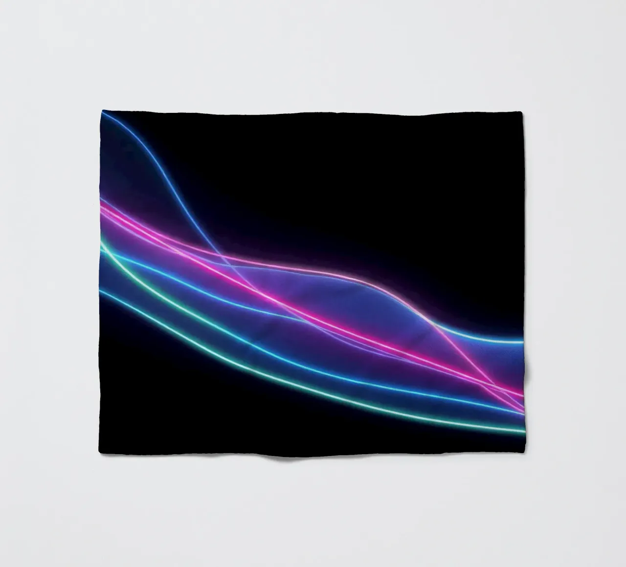 abstract background featuring colorful flowing lines, waves fleece blanket by DesignDoodle