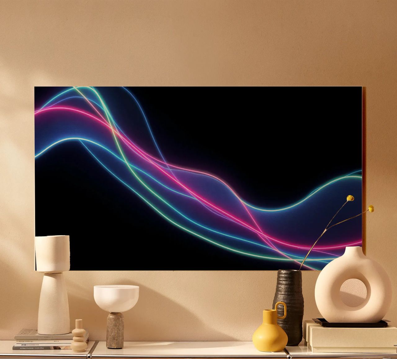 Sfondo astratto con linee colorate e fluide, onde plexiglass da DesignDoodle