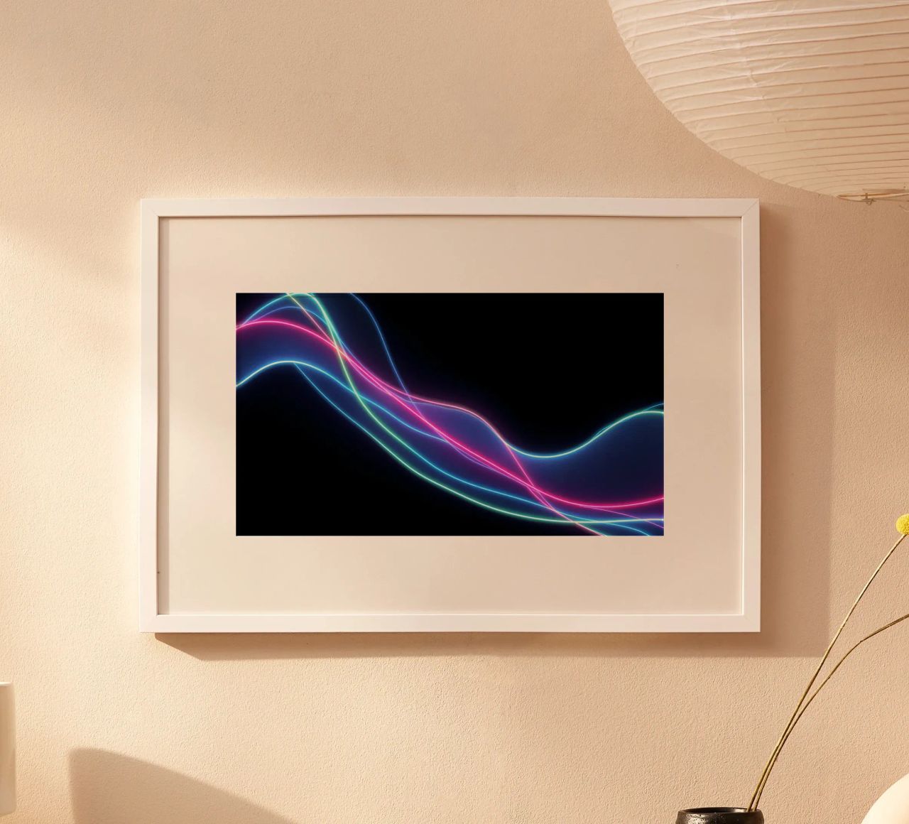 abstract background featuring colorful flowing lines, waves hahnemühle by DesignDoodle