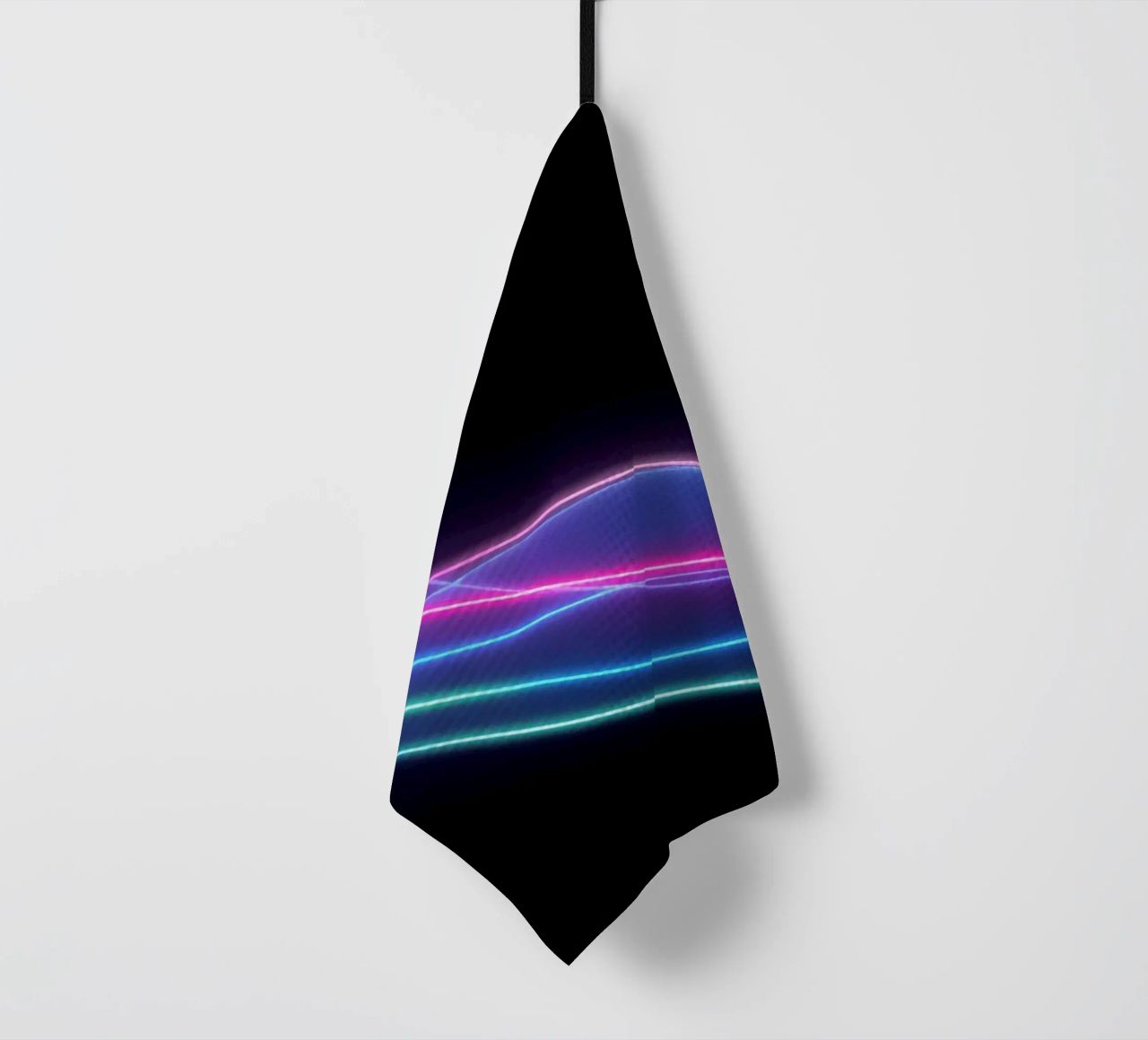 abstract background featuring colorful flowing lines, waves tea towel by DesignDoodle