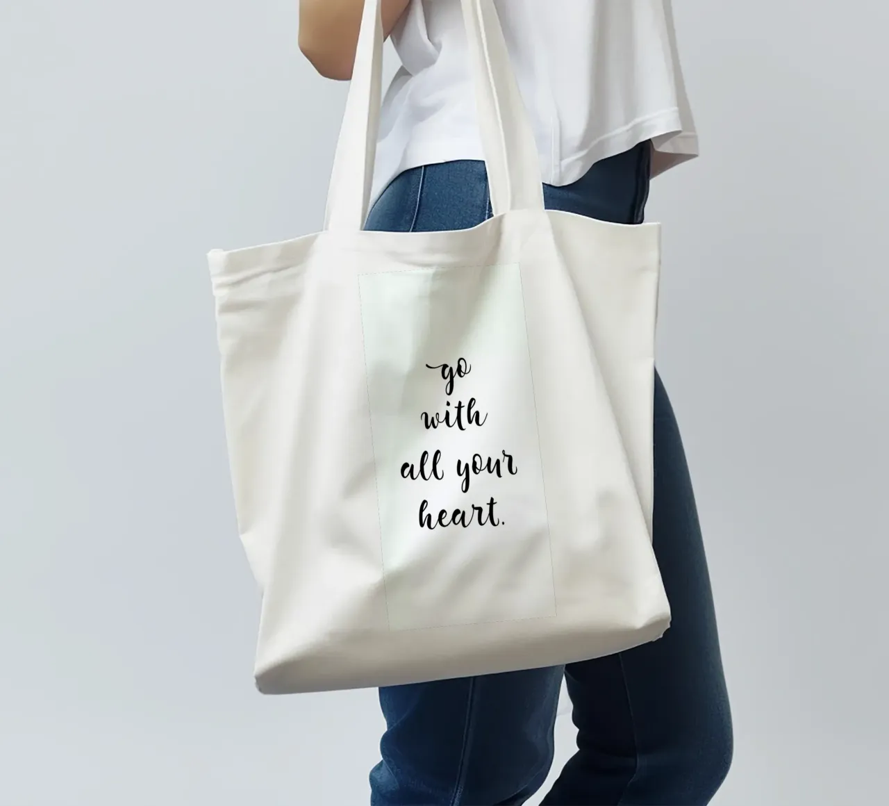 All Your Heart jute draagtas van typed