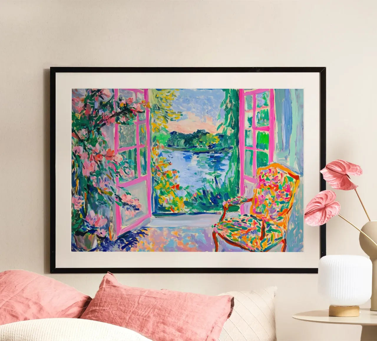 Henri Matisse ispira "Nel giardino del fauvismo". poster con telaio in plastica da ArtByNiki