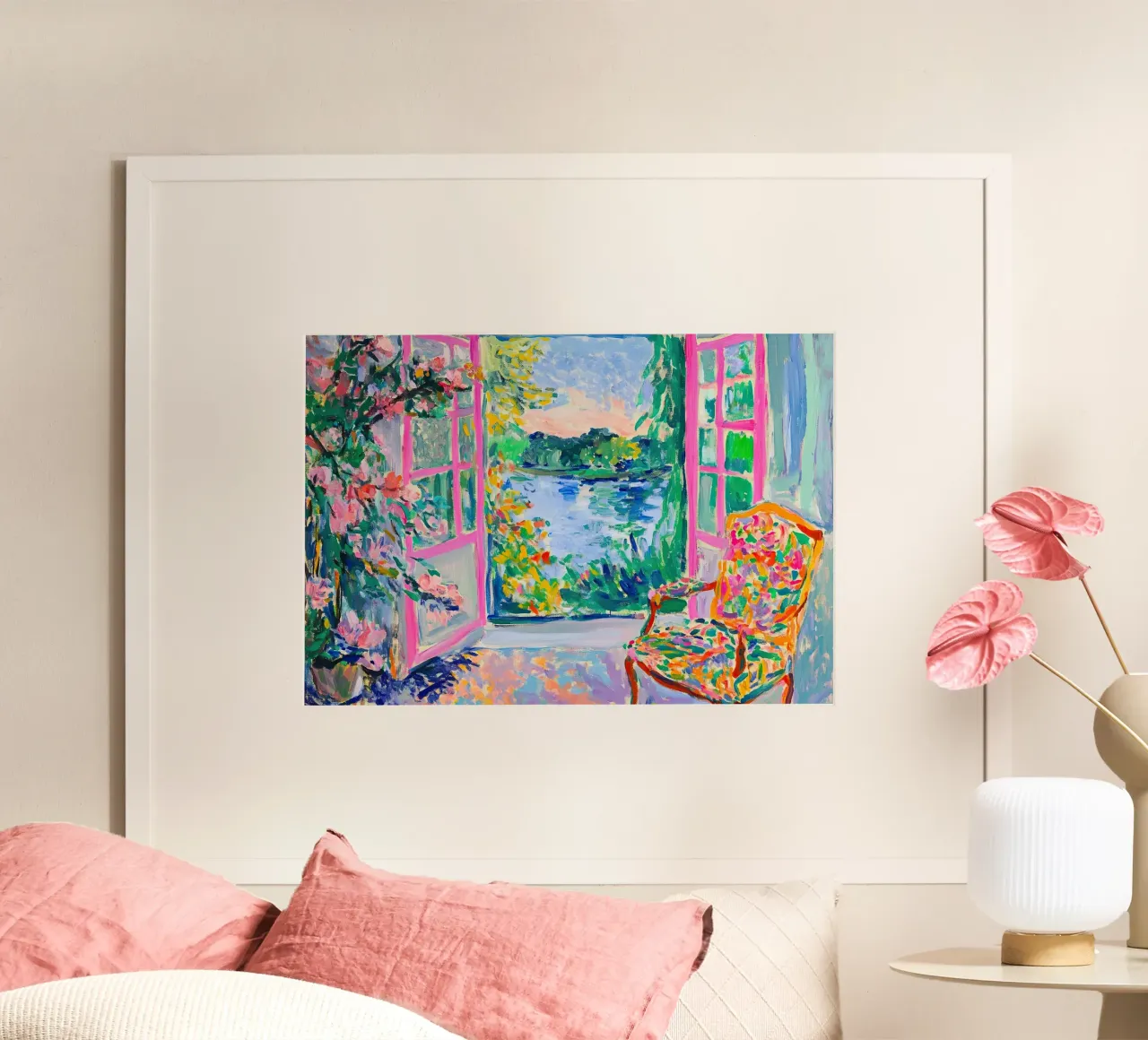 Henri Matisse ispira "Nel giardino del fauvismo". poster con telaio in plastica da ArtByNiki