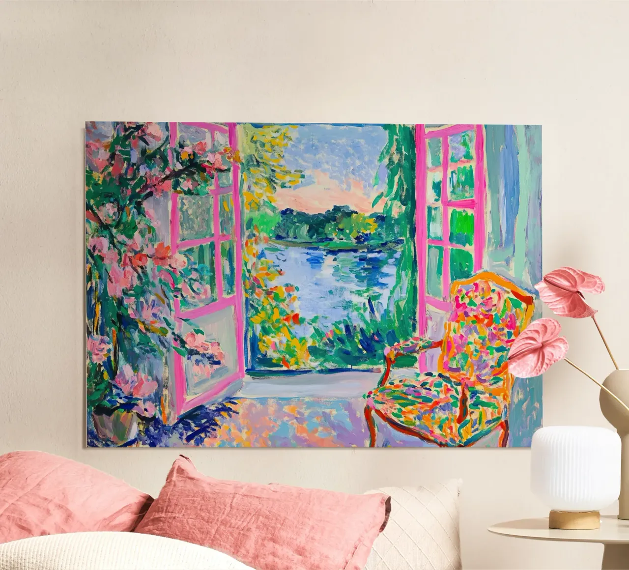Henri Matisse ispira "Nel giardino del fauvismo". poster con telaio in plastica da ArtByNiki