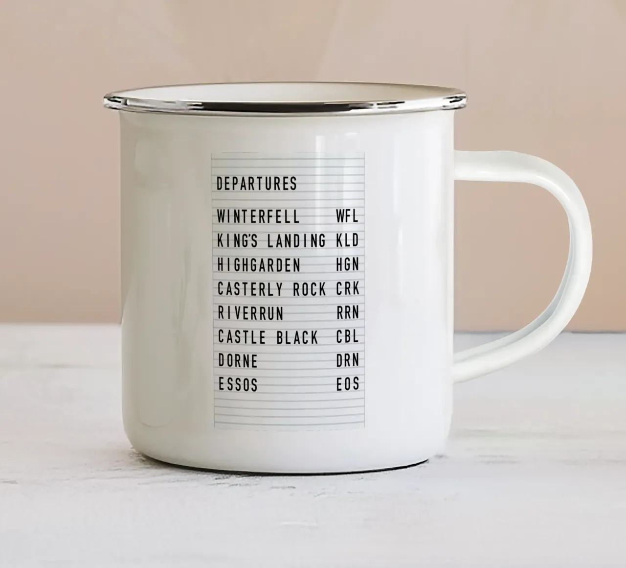 Game of Thrones Destinations taza de esmalte de daylight design studio