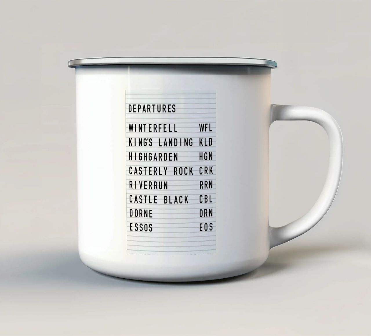 Game of Thrones Destinations tazza in smalto da daylight design studio