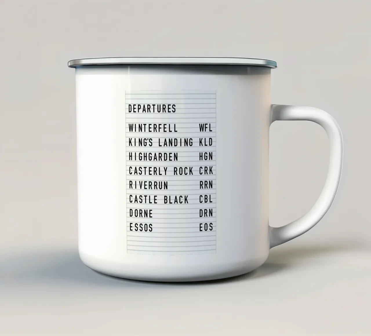 Game of Thrones Destinations taza de esmalte de daylight design studio