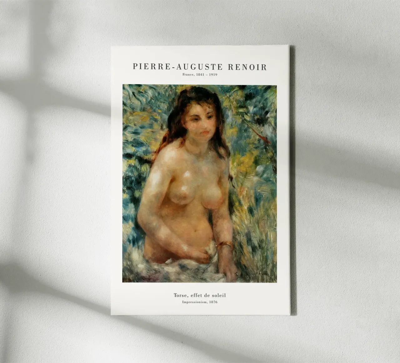 Renoir - Torso in zonlicht 1876 canvas met Baklijst van Old Masters