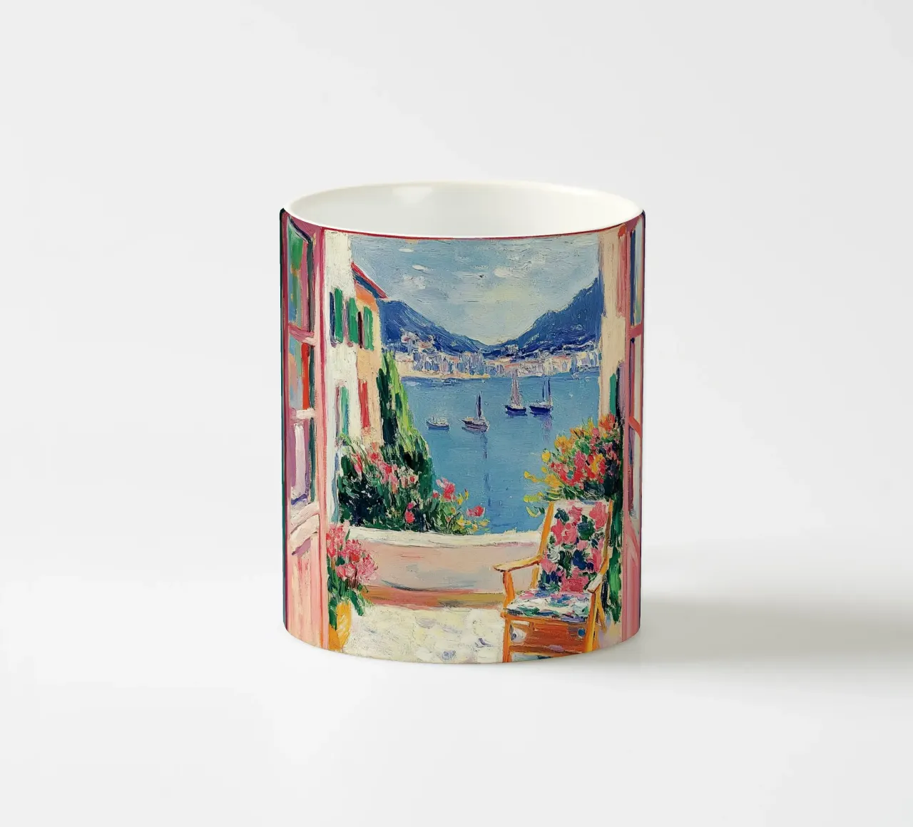 Henri Matisse ispira "La conversazione in riva al mare". tazza in ceramica da Nikis Art Studio
