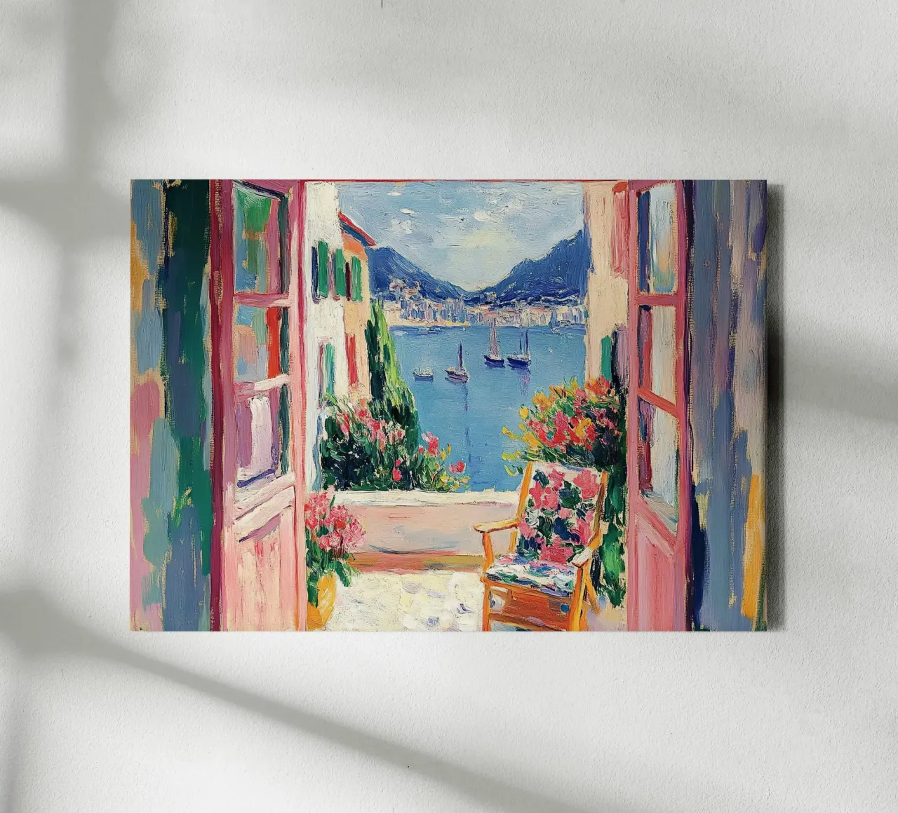 Henri Matisse ispira "La conversazione in riva al mare". tela con Cornice a cassetta da Nikis Art Studio