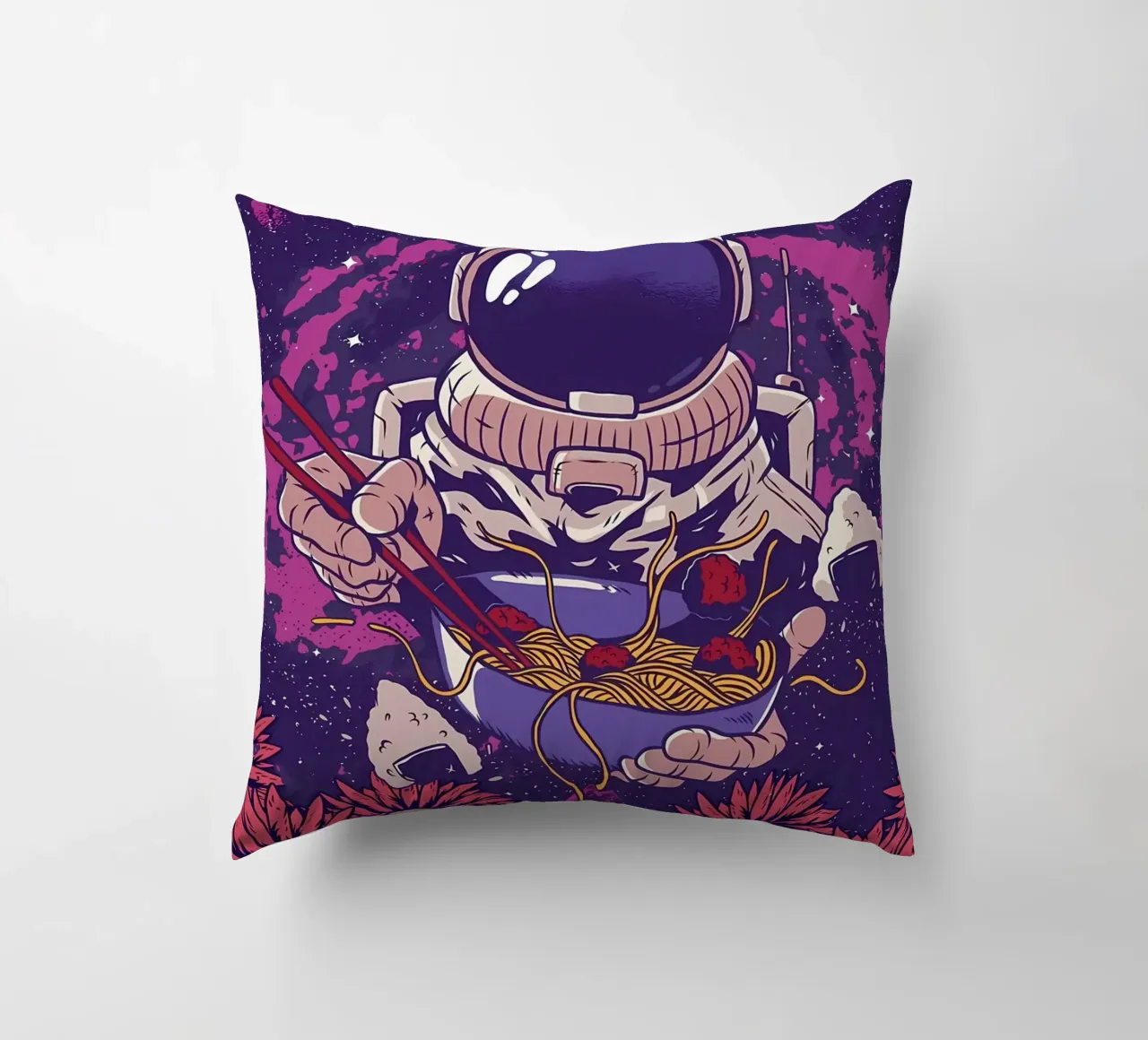 Astronauta Vaporwave Ramen cuscino da diedrich