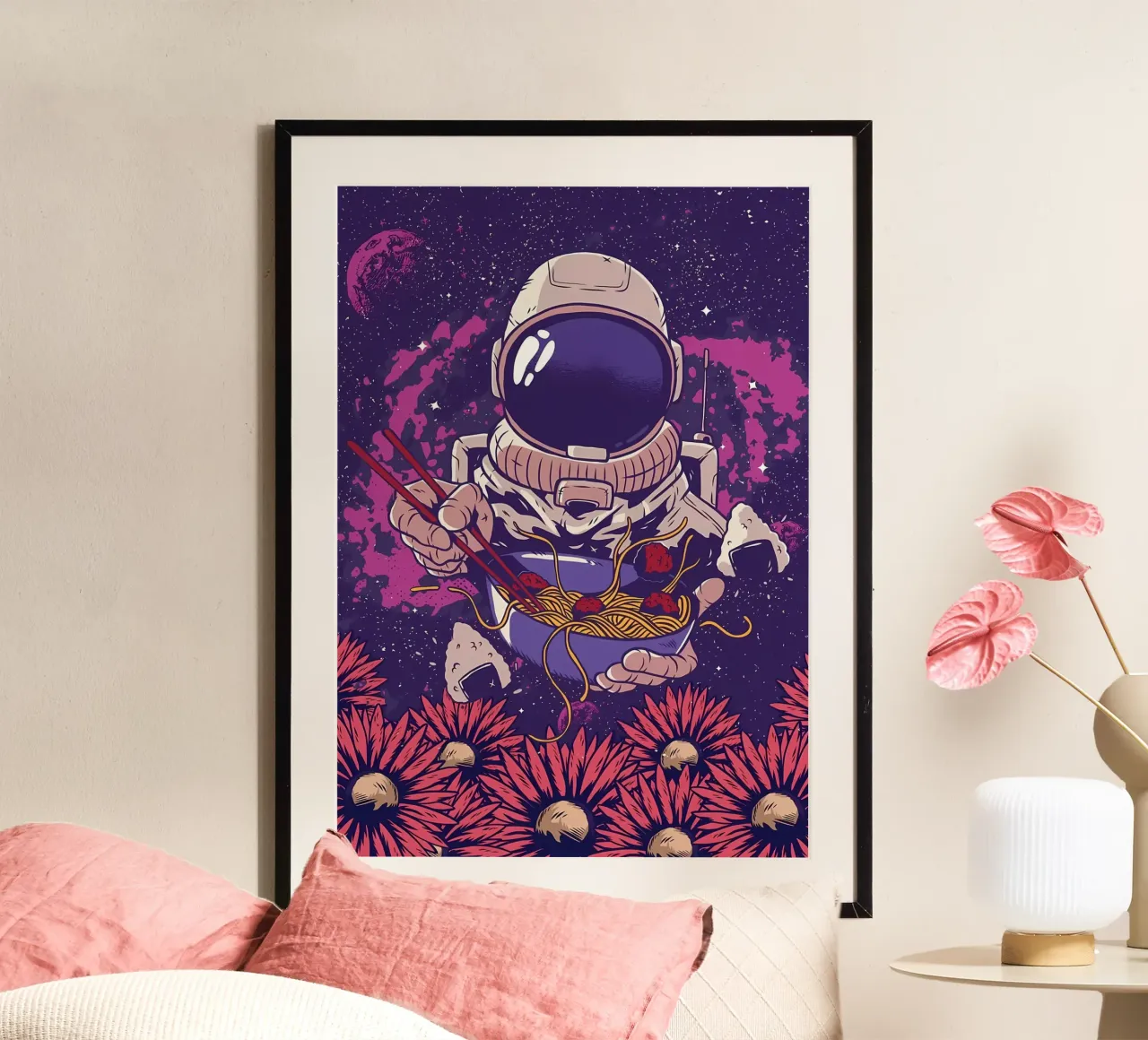 Astronauta Vaporwave Ramen carta hahnemühle da diedrich