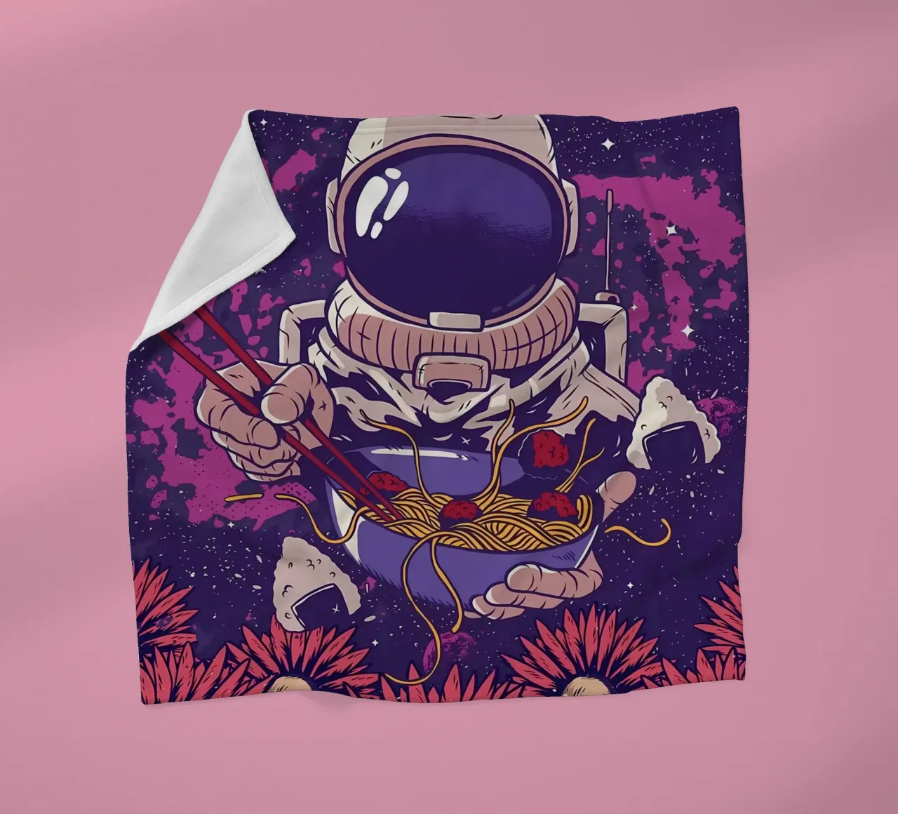Astronauta Vaporwave Ramen coperta in pile da diedrich