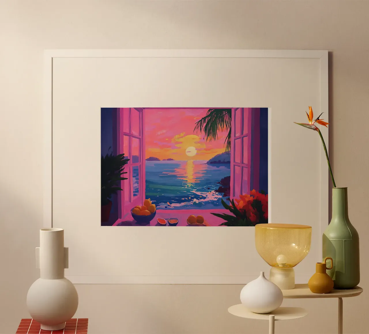 Henri Matisse inspires "Rest after reading" poster with wooden frame by Nikis Art Studio