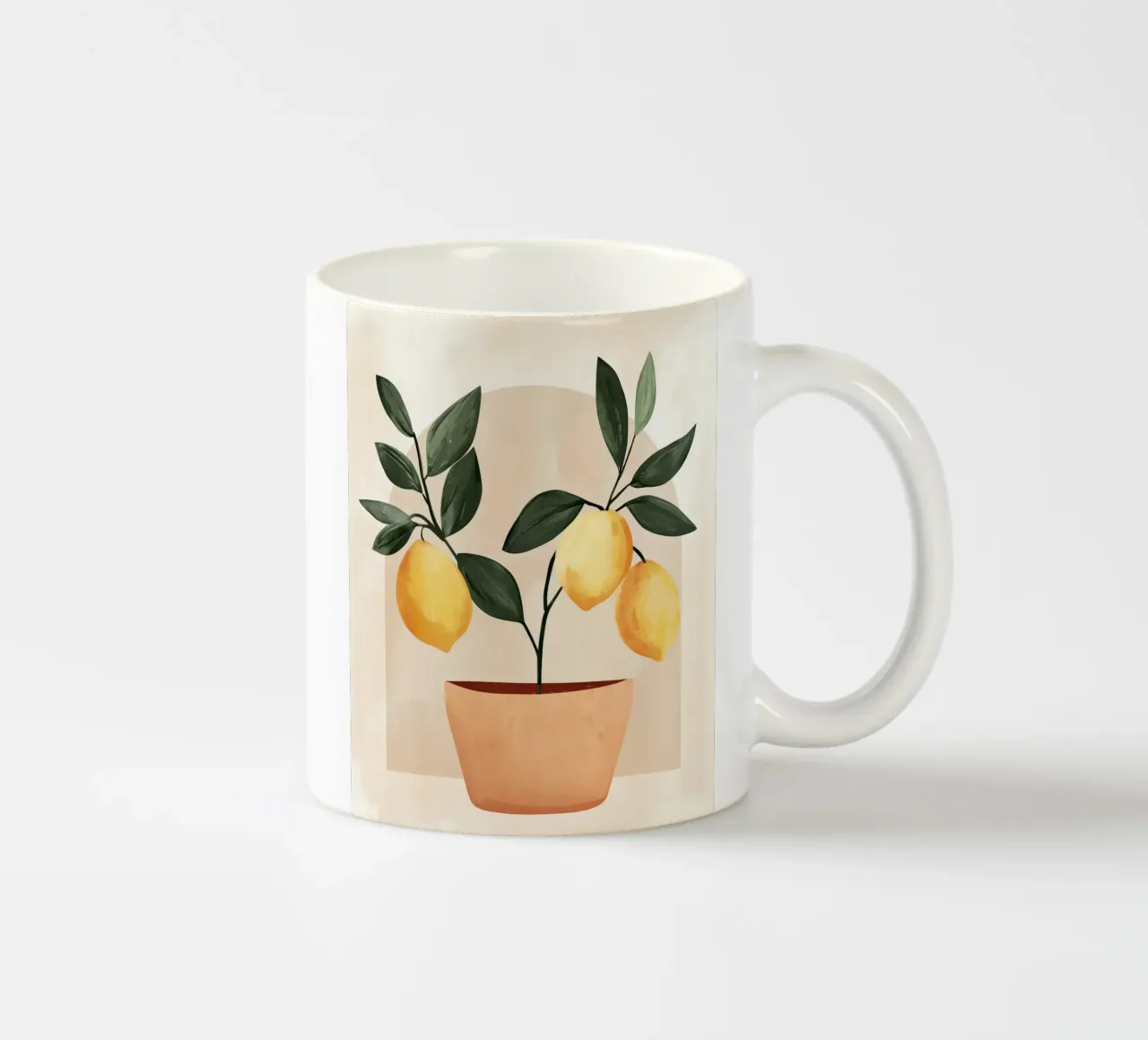 Albero di limone italiano in vaso Vintage Botanical Greenery tazza in ceramica da Gentle Echoes Art