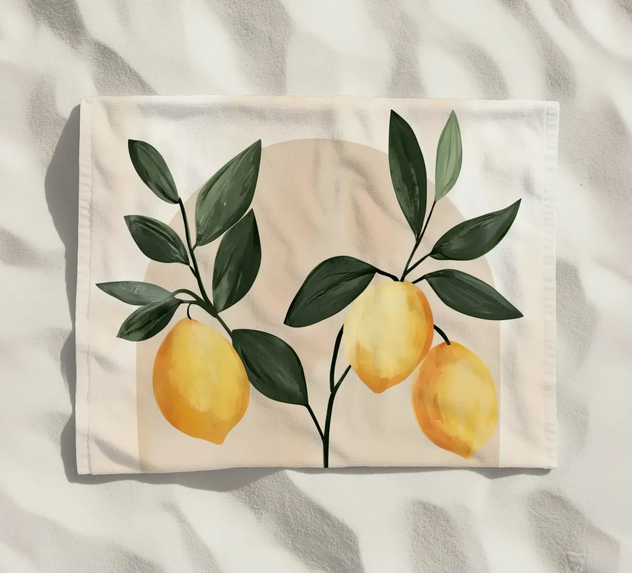 Albero di limone italiano in vaso Vintage Botanical Greenery telo mare da Gentle Echoes Art