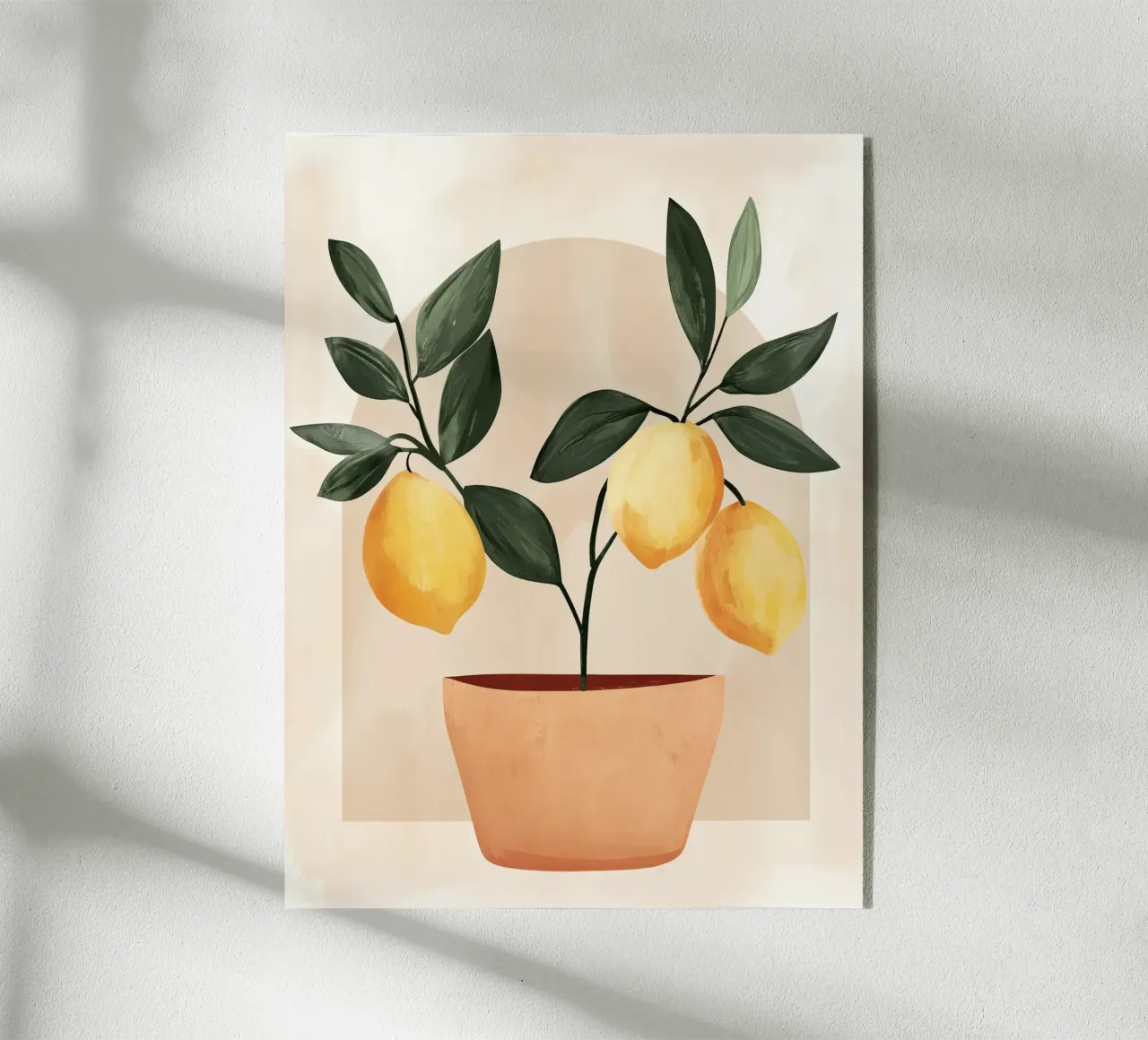 Boho limonero italiano en maceta Vintage Botanical Greenery metacrilato de Gentle Echoes Art