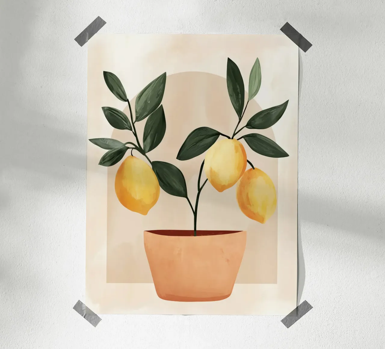Albero di limone italiano in vaso Vintage Botanical Greenery carta hahnemühle da Gentle Echoes Art