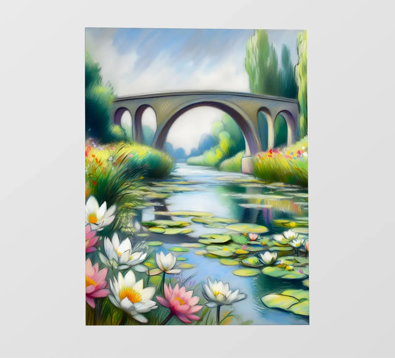 Stagno di ninfee stile Monet telo in pvc da ARTOMATIC