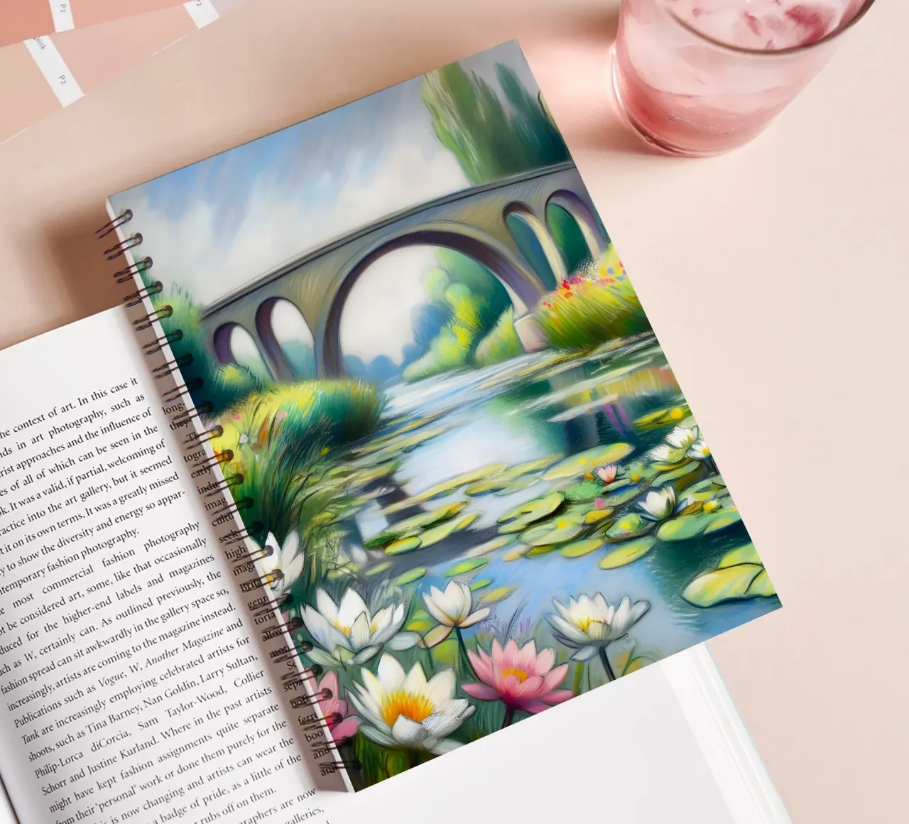 Stagno di ninfee stile Monet diario ad anelli da ARTOMATIC