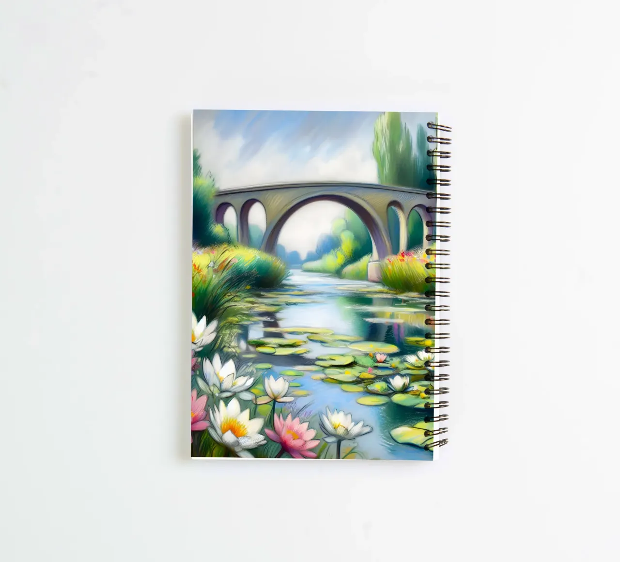 Stagno di ninfee stile Monet diario ad anelli da ARTOMATIC