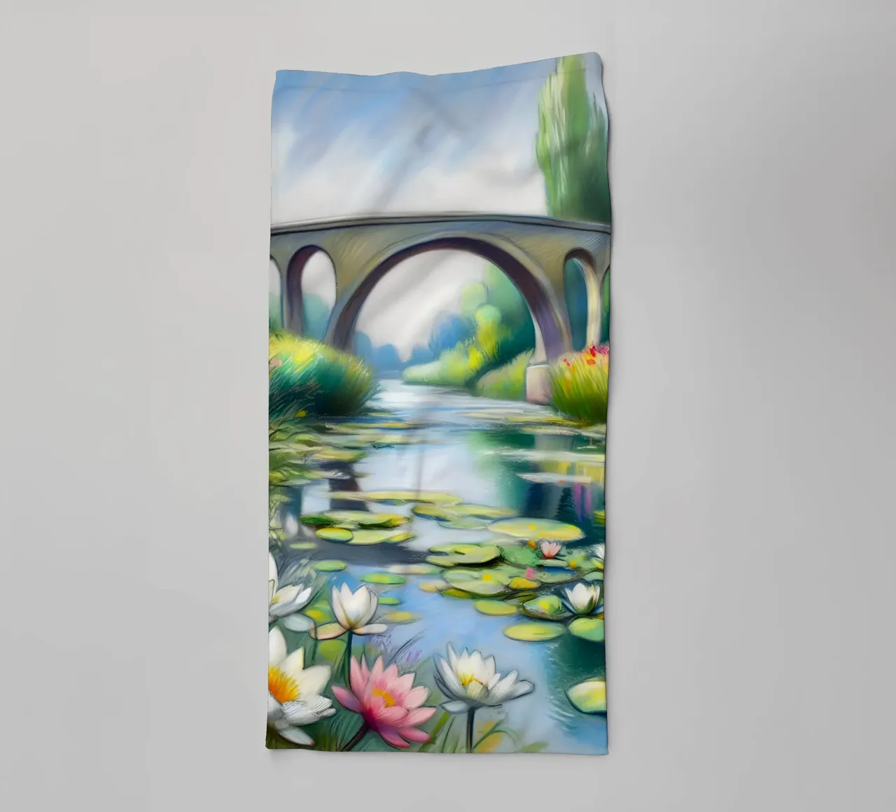 Stagno di ninfee stile Monet asciugamano da bagno da ARTOMATIC