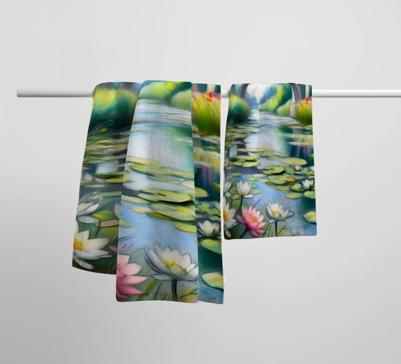 Stagno di ninfee stile Monet asciugamano da bagno da ARTOMATIC