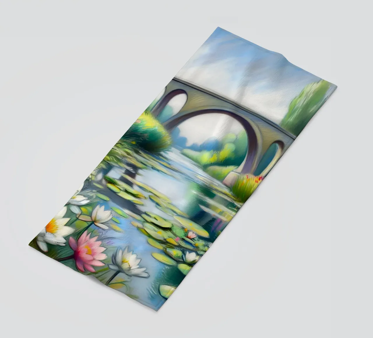 Stagno di ninfee stile Monet telo mare da ARTOMATIC