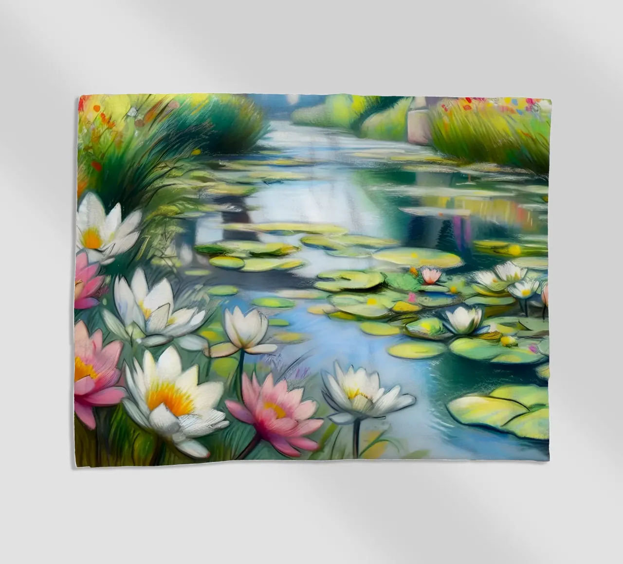 Stagno di ninfee stile Monet telo mare da ARTOMATIC