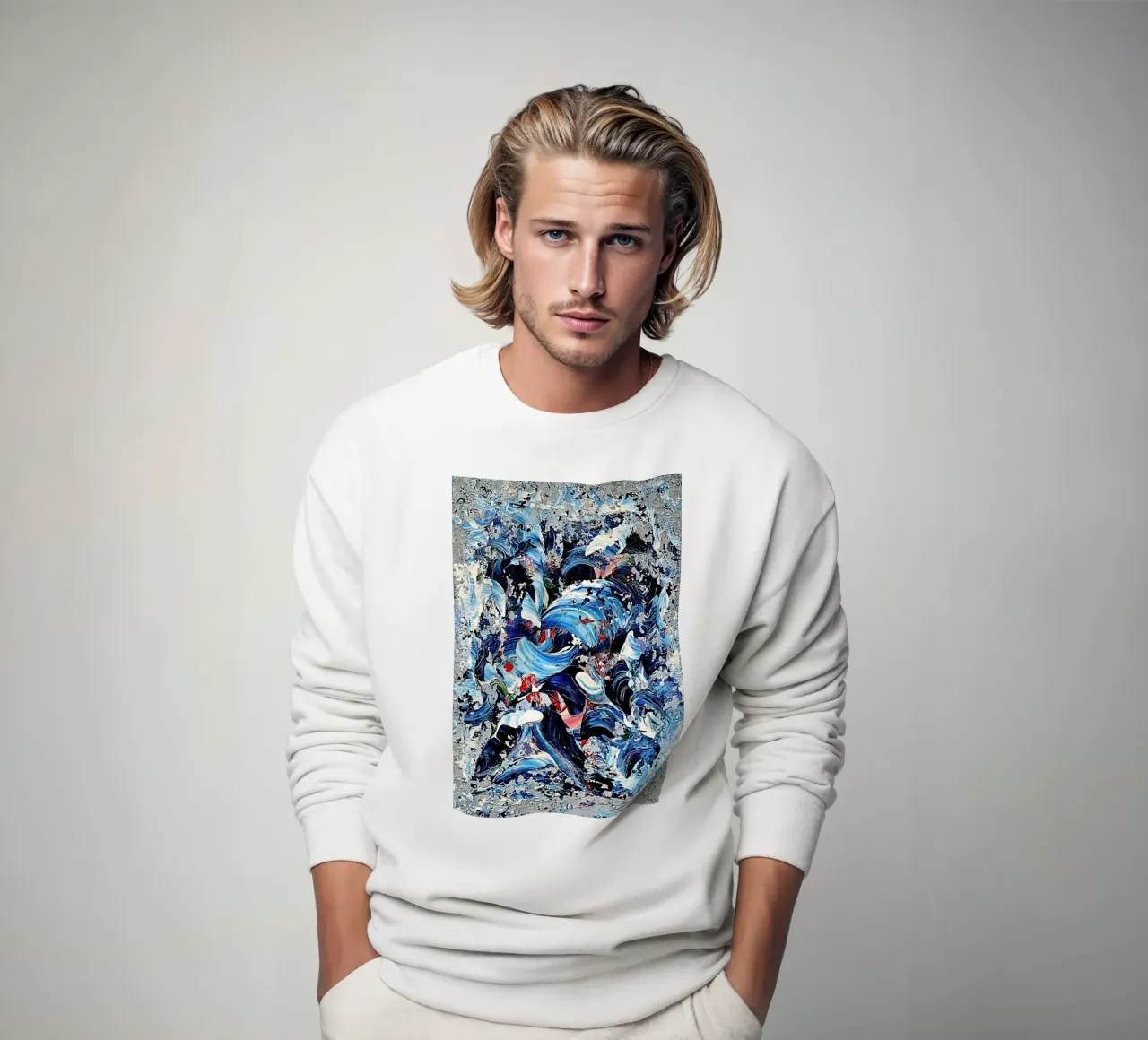 CASCADE BLEUE. felpa da Thierry Vobmann Abstract painting