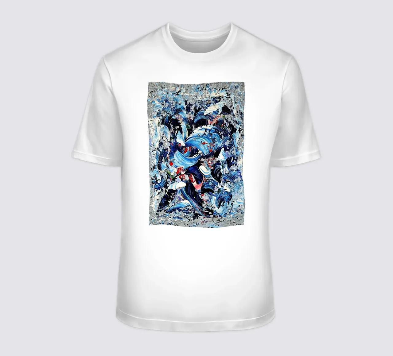 CASCADE BLEUE. t-shirt da Thierry Vobmann Abstract painting