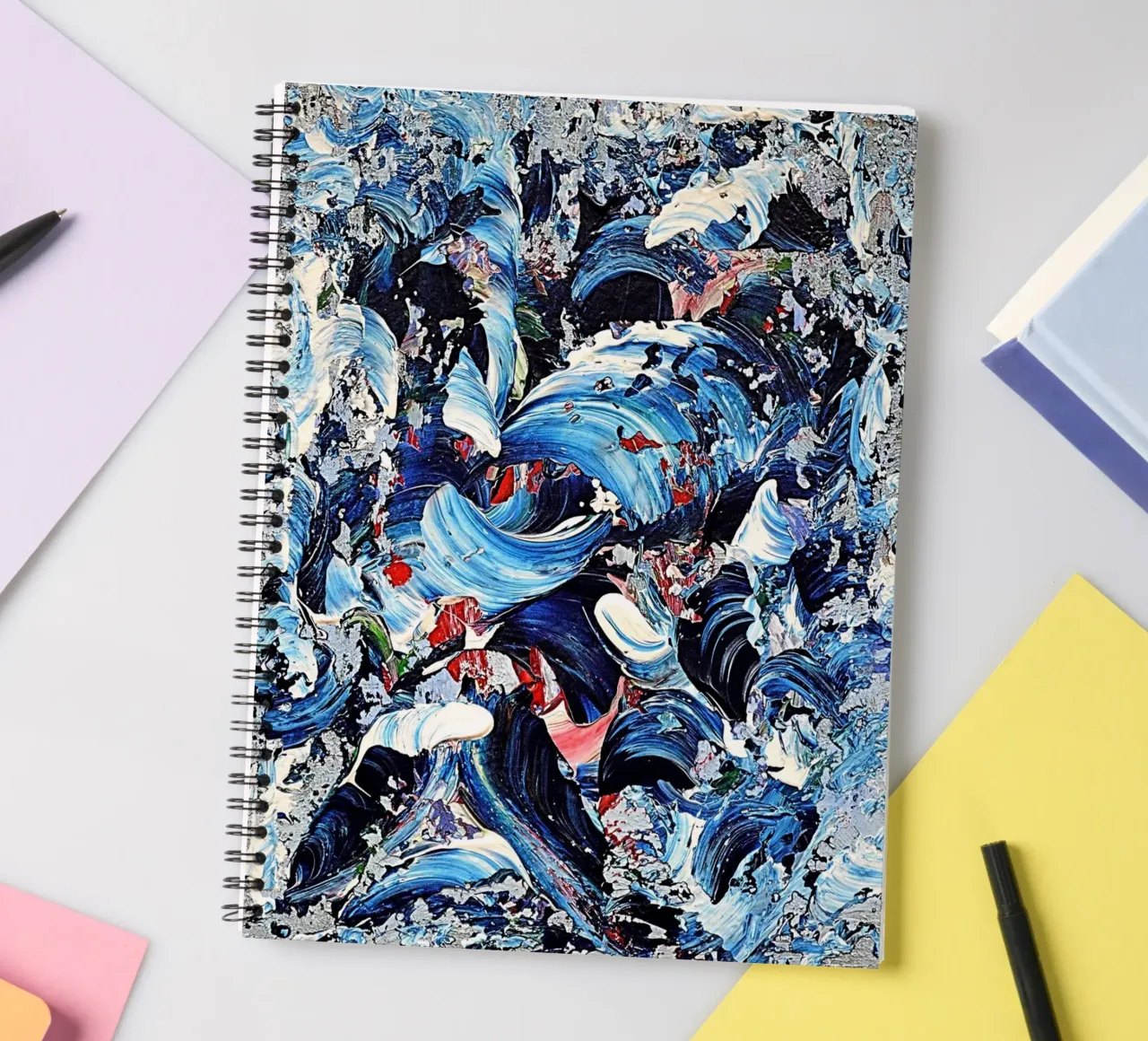 CASCADE BLEUE. spiral notebook by Thierry Vobmann Abstract painting