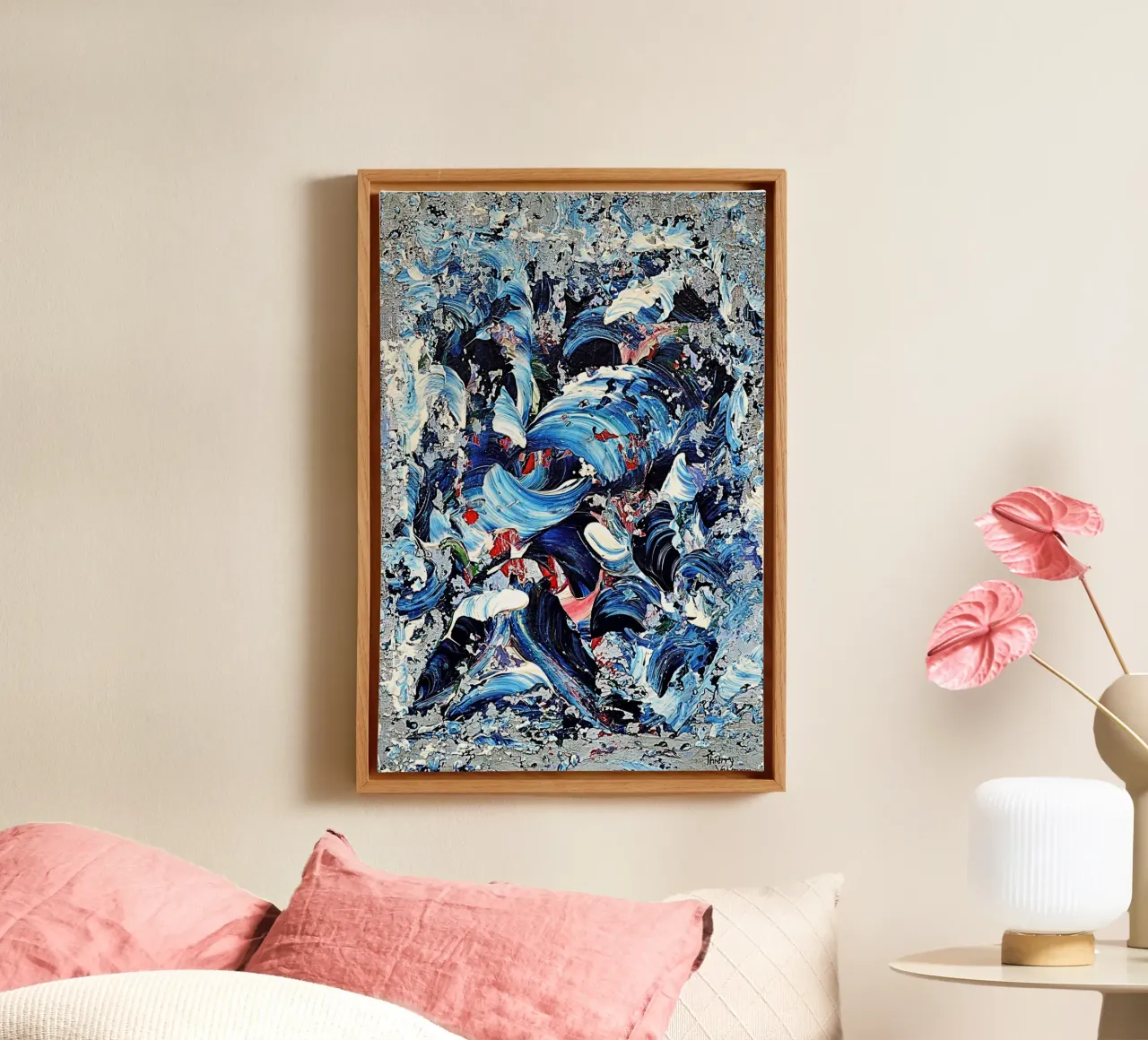 CASCADE BLEUE. canvas by Thierry Vobmann Abstract painting