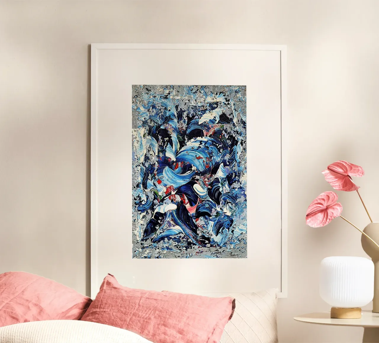 CASCADE BLEUE. poster da Thierry Vobmann Abstract painting