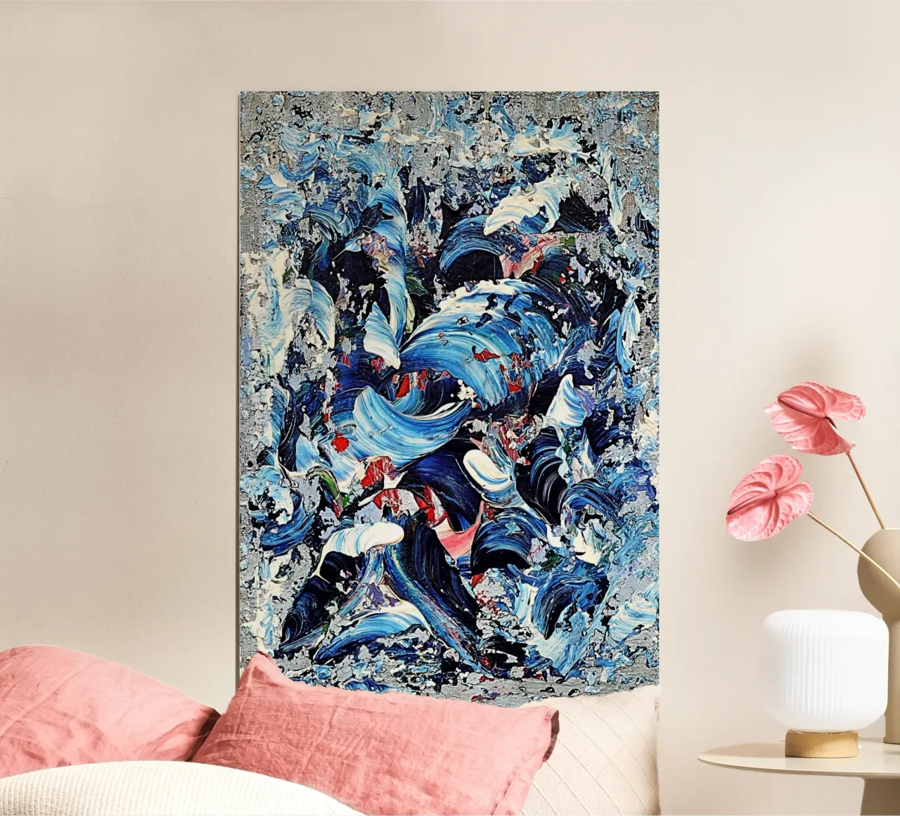 CASCADE BLEUE. carta hahnemühle da Thierry Vobmann Abstract painting