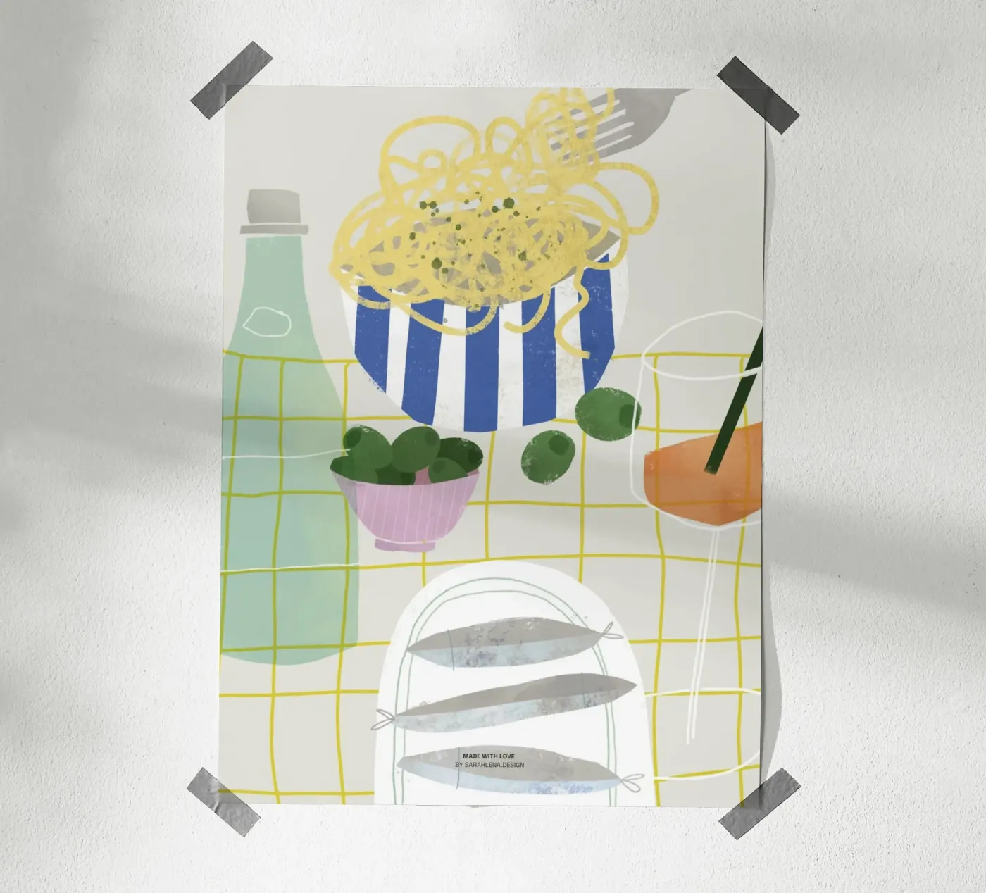 PASTA E AMORE poster da sarahlenadesign