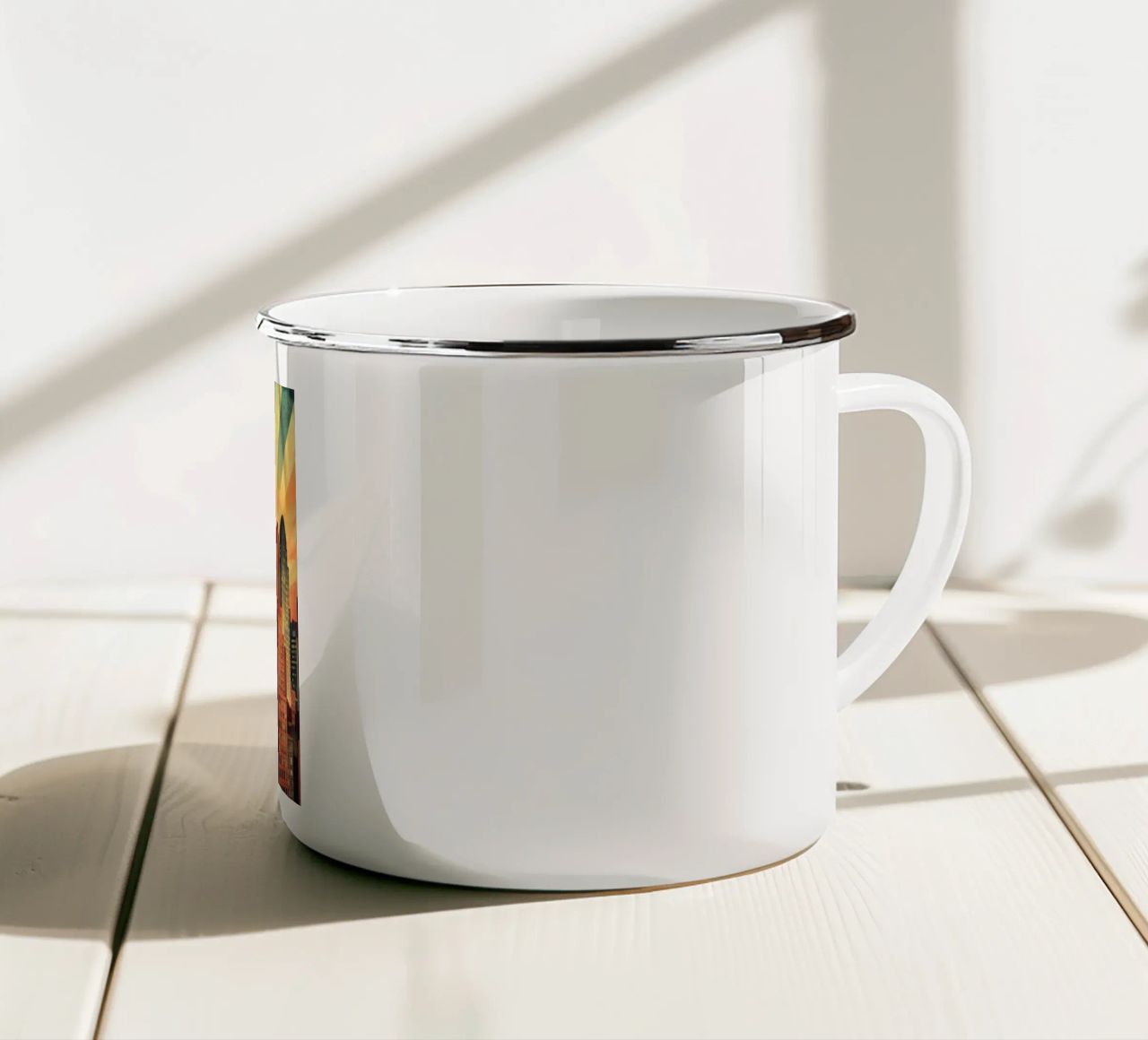 Manhattan Skyline tazza in smalto da M-Ulrich-Digital Art