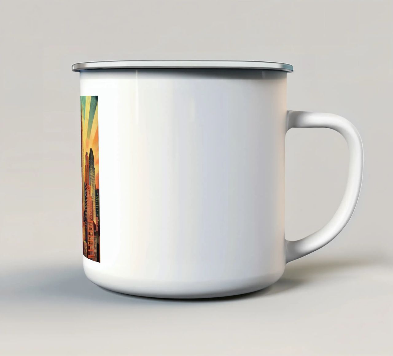 Manhattan Skyline tazza in smalto da M-Ulrich-Digital Art