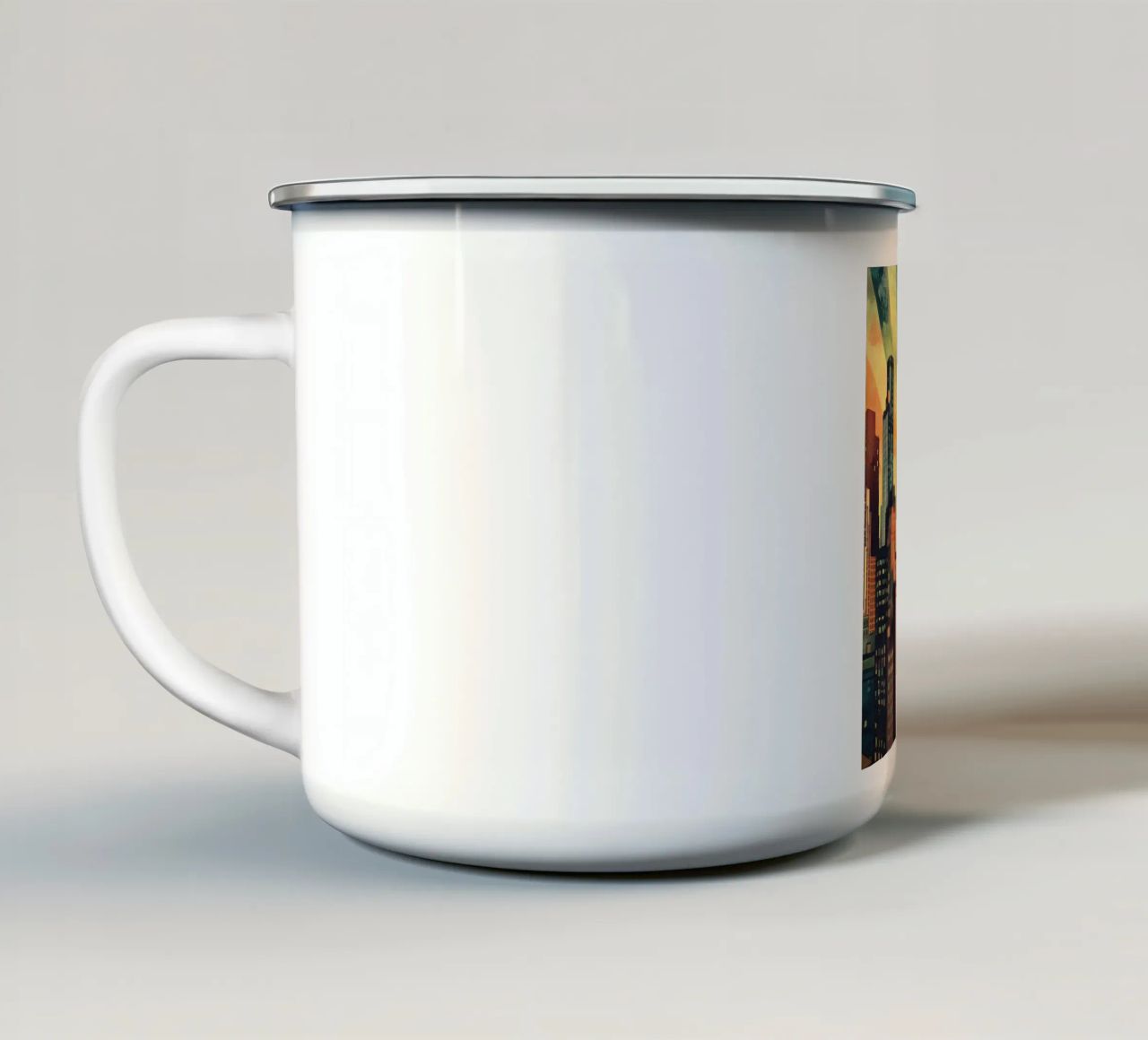 Manhattan Skyline tazza in smalto da M-Ulrich-Digital Art